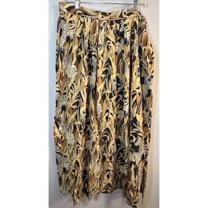 Orvis Full Button Maxi Skirt Zebra Safari Print Size 14 Hippie Boho Vtg Prairie